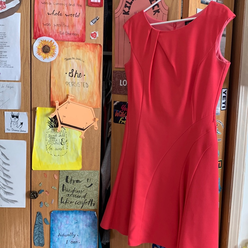 coral pink dress